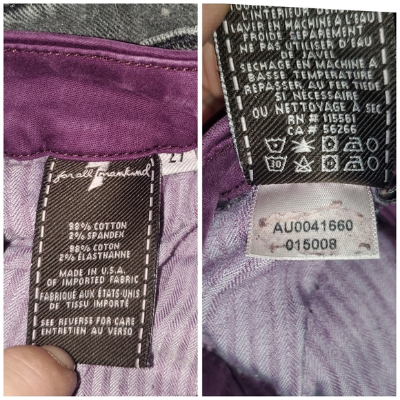 7FAMK Gwenevere Skinny Jeans Purple Mauve Size 27/ 4 - Picture 10 of 12